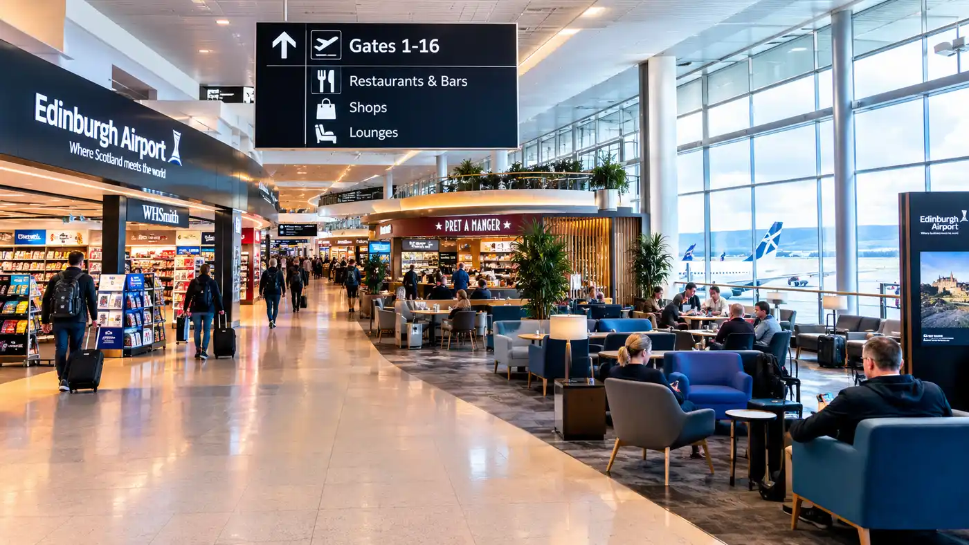 Edinburgh Airport Terminalvoorzieningen: Winkels, Eten en Voorzieningen